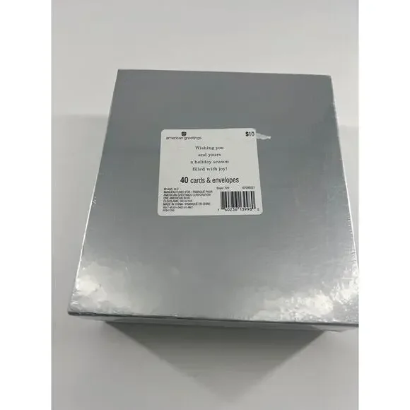 Vintage Christmas Cards Deluxe Sparkle Snowman Envelopes Holiday American New - Picture 2 of 3